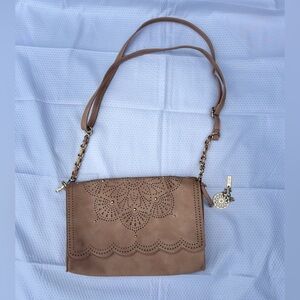Jessica Simpson Brown Crossbody Bag with Chain Strap